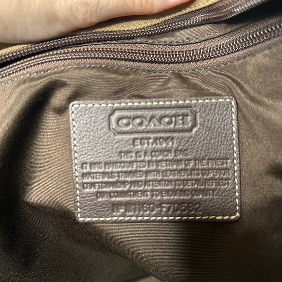 Coach Heritage Web Canvas Weekender Duffle Bag Carry On Travel 20" Tan F70582 - Picture 11 of 16